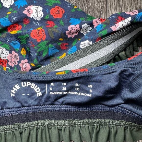 The Upside Royal Garden Floral Ruffle Midi Yoga Pants & Ballet Bra Set Size 6 - Picture 12 of 16